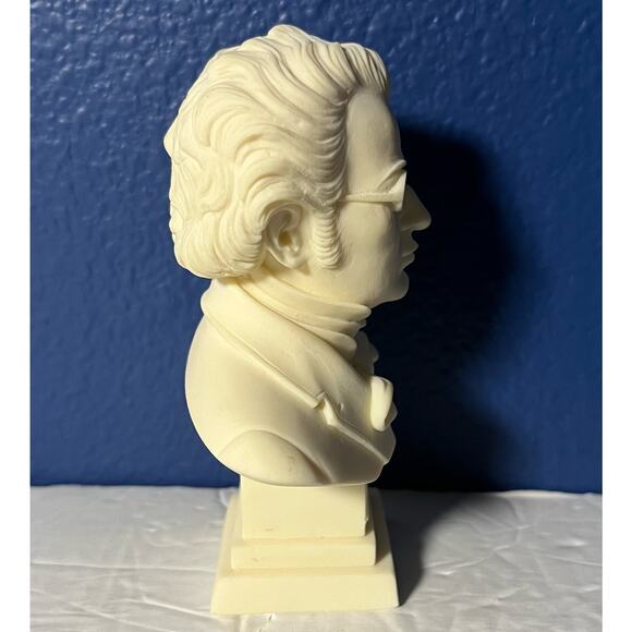 Genuine A.Giannelli Music Composer Alabaster Mini Bust Schubert Made in Italy - Picture 3 of 5